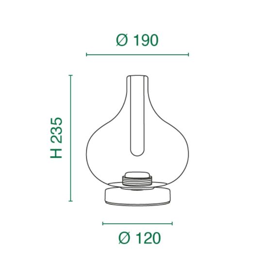 Fabas lampada da tavolo crodo vetro cognac led 7w cct 2700k 3000k 4000k