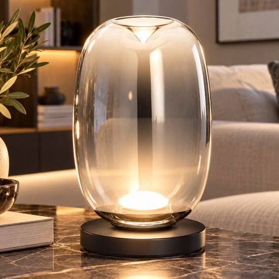Fabas lampada da tavolo tambora grigio chiaro led 11w cct 2700k 3000k 4000k