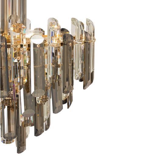 Maytoni flare lampadario classico per salotto cristalli trasparenti e fumé