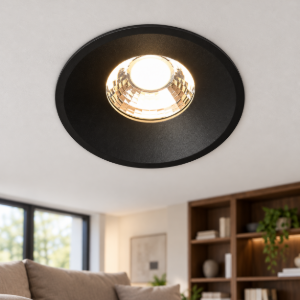Maytoni round faretto da incasso moderno nero  led 12w 3000k