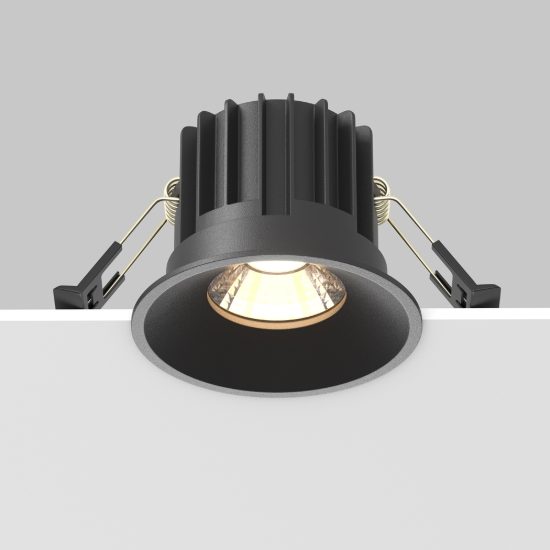 Maytoni round faretto da incasso moderno nero  led 12w 3000k
