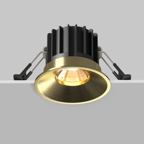 Faretto da incasso led 12w 3000k ottone maytoni round