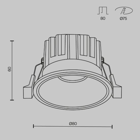Faretto da incasso led 12w 3000k ottone maytoni round