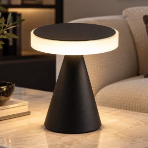 Fabas luce neutra lampada da tavolo moderna nera led 8w 3000k