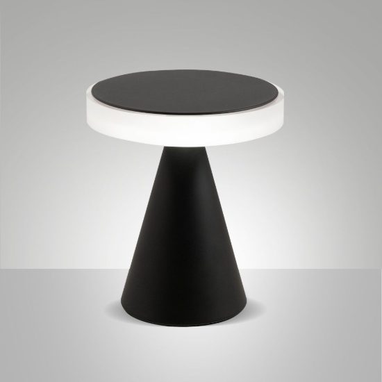 Fabas luce neutra lampada da tavolo moderna nera led 8w 3000k