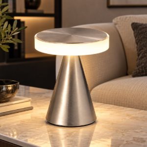 Fabas lampada da tavolo neutra nichel satinato led 8w 3000k