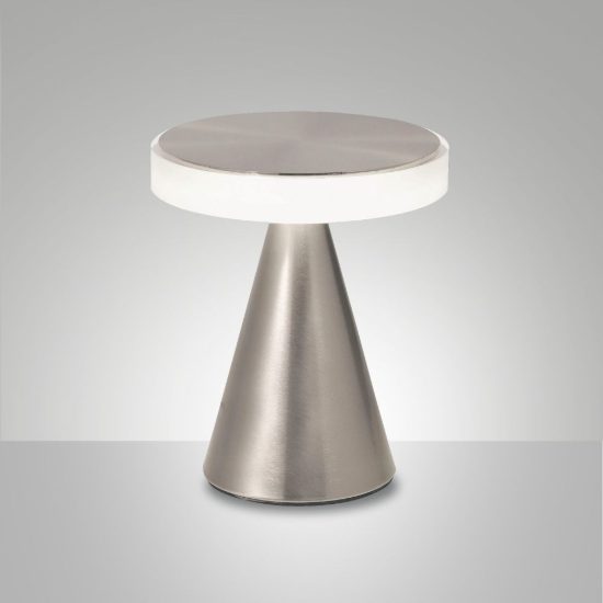Fabas lampada da tavolo neutra nichel satinato led 8w 3000k