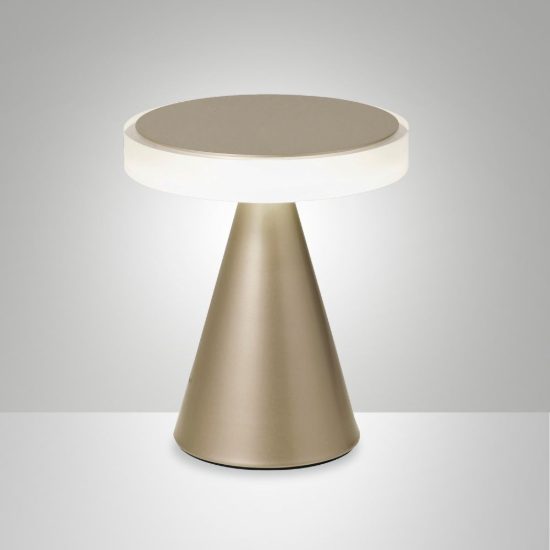 Lampada da tavolo moderna oro opaco led 8w 3000k touch dimmer fabas neutra