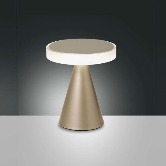 Lampada da tavolo moderna oro opaco led 8w 3000k touch dimmer fabas neutra