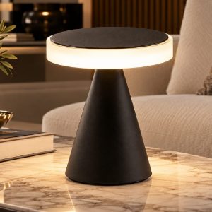 Fabas  neutra lampada da tavolo soggiorno nera led 12w 3000k