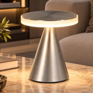 Fabas neutra lampada da tavolo nichel satinato led 12w 3000k