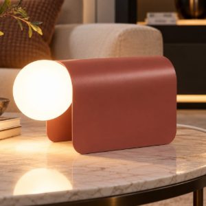 Fabas luce birba abat-jour per camera da letto led 20w rosso mattone