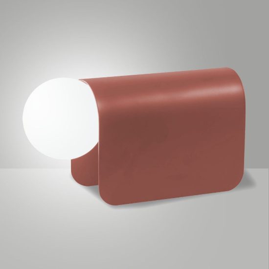 Fabas luce birba abat-jour per camera da letto led 20w rosso mattone