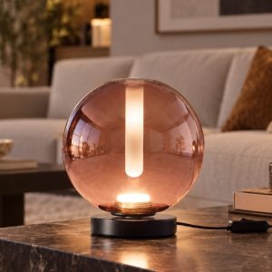 Fabas luce wengen lampada da tavolo vetro ametista led 7w cct 2700k 3000k 4000k