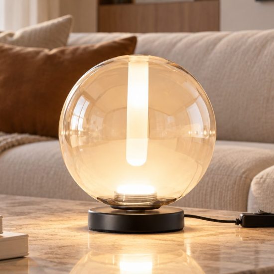 Fabas  lampada da tavolo wengen cognac led 7w cct 2700k 4000k