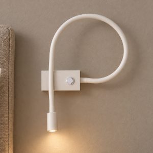 Applique per comodino camera da letto led 3w 3000k 22cm moderna bianca