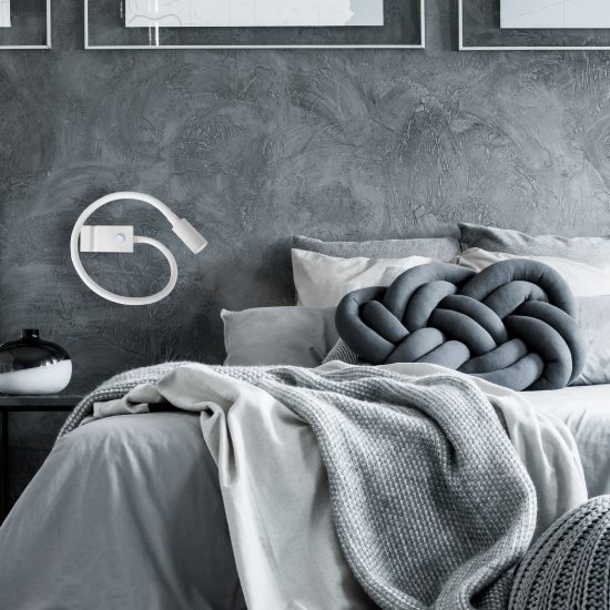 Applique per comodino camera da letto led 3w 3000k 22cm moderna bianca