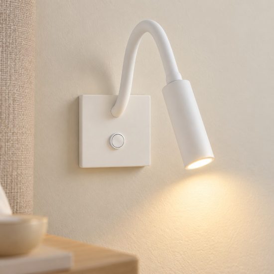Applique per comodino camera da letto led 3w 3000k 32cm moderna bianca