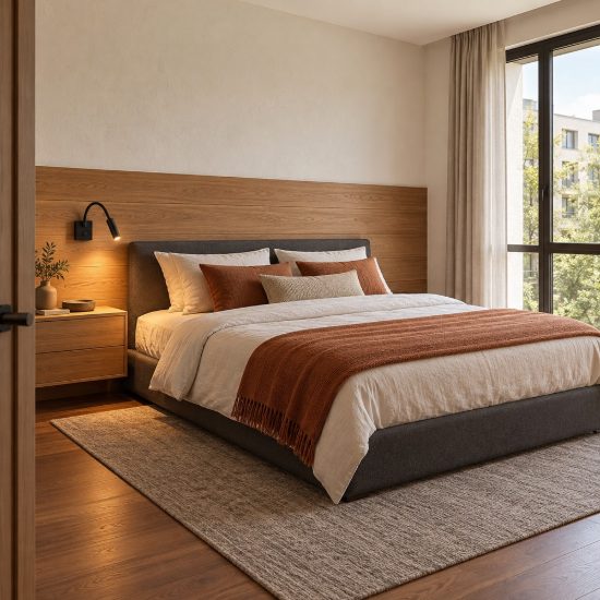 Applique per comodino camera da letto moderna nera led 3w 3000k 32cm