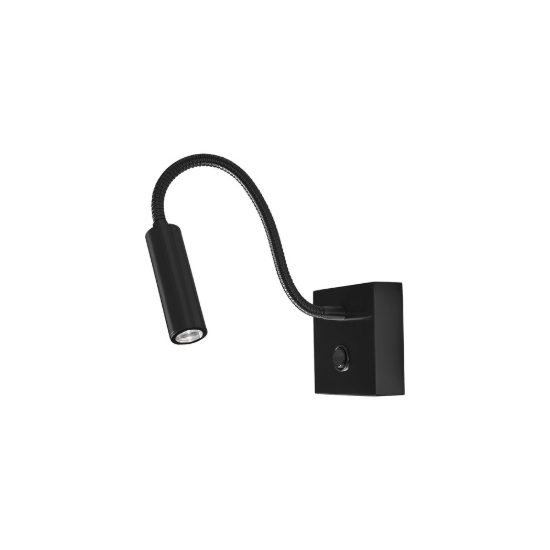Applique per comodino camera da letto moderna nera led 3w 3000k 32cm