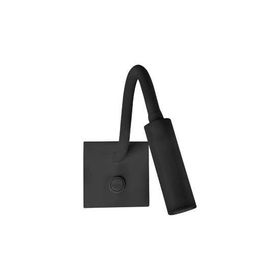 Applique per comodino camera da letto moderna nera led 3w 3000k 32cm