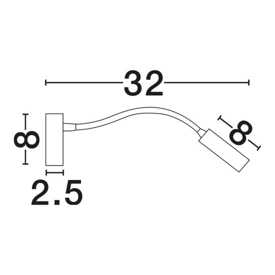 Applique per comodino camera da letto moderna nera led 3w 3000k 32cm