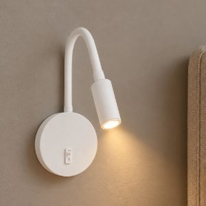 Applique per comodino camera da letto led 3w 3000k 10cm moderna bianca