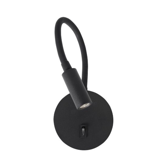 Applique per comodino camera da letto moderna nera led 3w 3000k 10cm