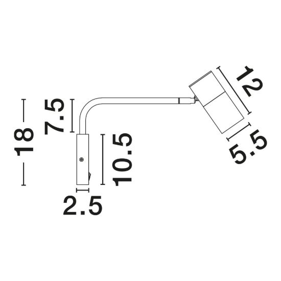 Applique da comodino orientabile per camera da letto moderno nero e oro