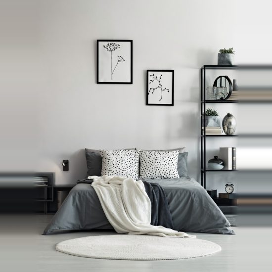 Applique per comodino camera da letto moderna cilindro nera 11cm