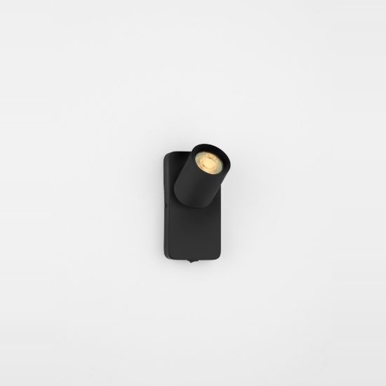 Applique per comodino camera da letto moderna cilindro nera 11cm