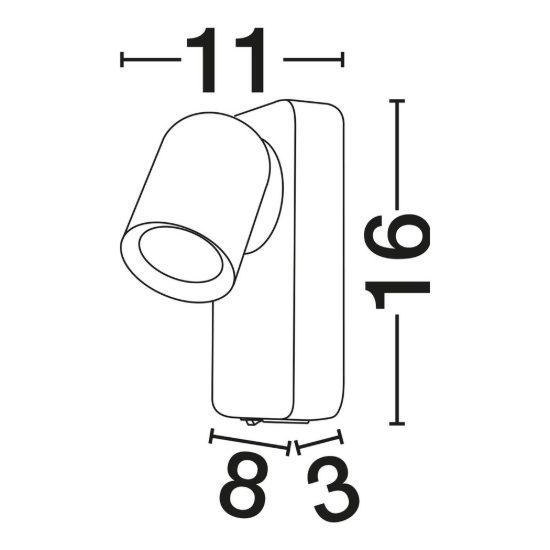 Applique per comodino camera da letto moderna cilindro nera 11cm