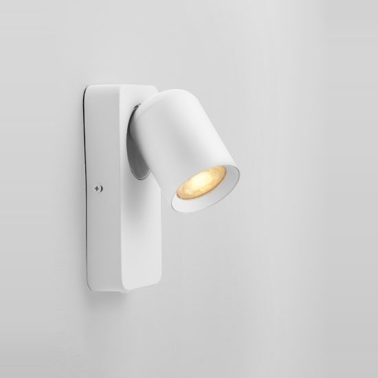 Applique per comodino camera da letto 11cm moderna cilindro bianca