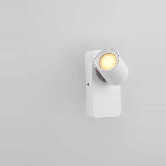 Applique per comodino camera da letto 11cm moderna cilindro bianca