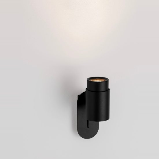 Applique per comodino camera da letto moderna cilindrica nera 13cm