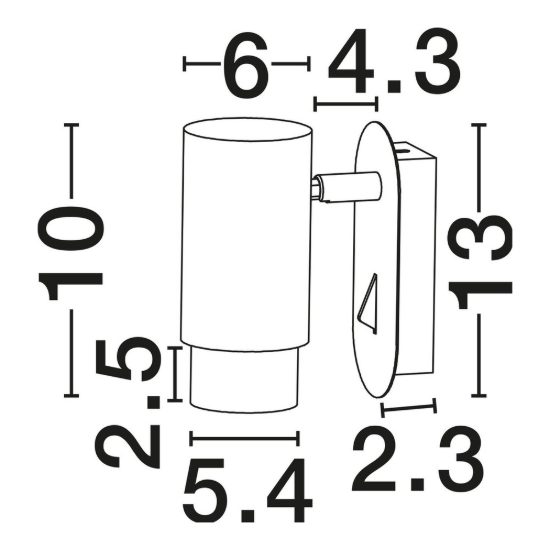 Applique per comodino camera da letto moderna cilindrica nera 13cm