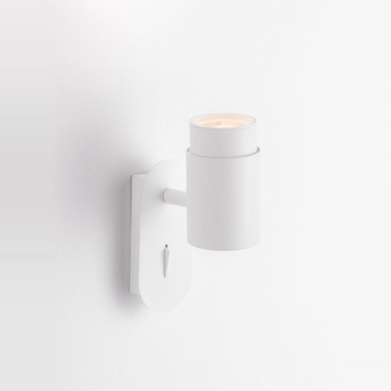 Applique per comodino camera da letto 13cm moderna cilindro bianca