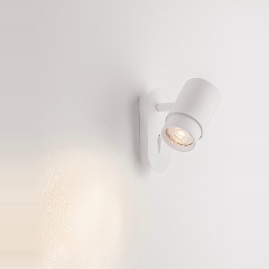 Applique per comodino camera da letto 13cm moderna cilindro bianca