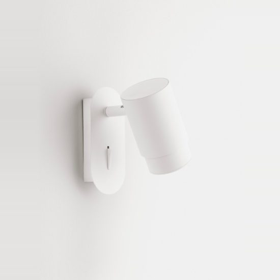 Applique per comodino camera da letto 13cm moderna cilindro bianca
