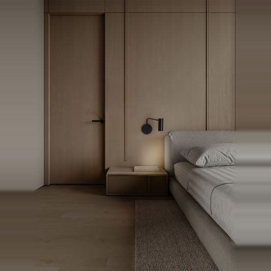 Faretto per camera da letto moderno cilindro nero da parete orientabile