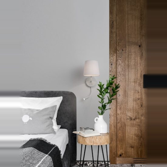Applique per comodino camera da letto 20cm classica conica bianca