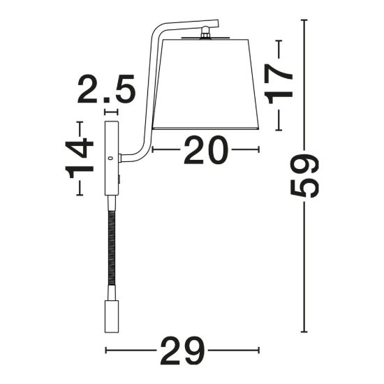 Applique per comodino camera da letto 20cm classica conica bianca