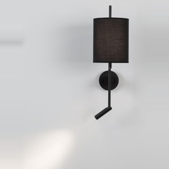 Applique per comodino camera da letto moderna cilindro nera