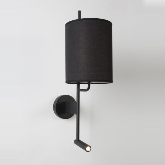 Applique per comodino camera da letto moderna cilindro nera