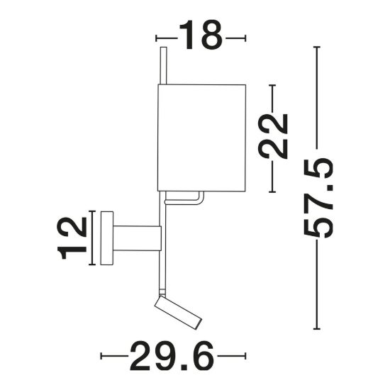 Applique per comodino camera da letto moderna cilindro nera