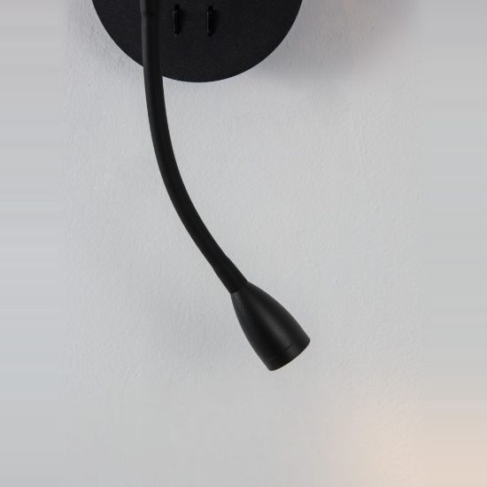 Applique per comodini camera da letto moderna conica nera doppia luce da lettura