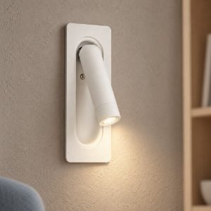Applique da incasso per comodino camera da letto led 3w 3000k 17cm moderna bianca