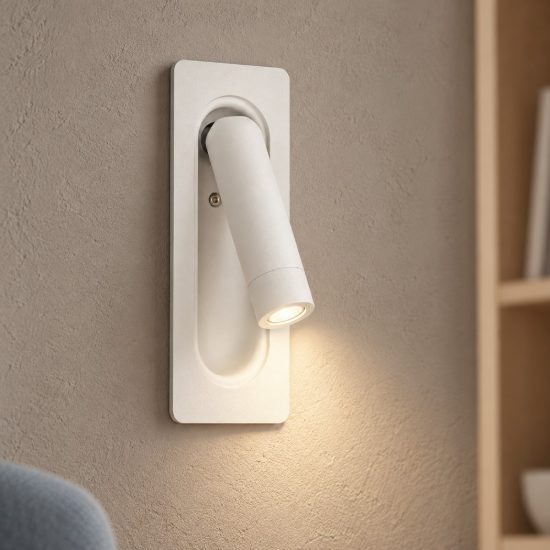 Applique da incasso per comodino camera da letto led 3w 3000k 17cm moderna bianca