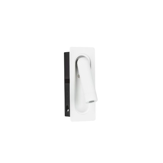Applique da incasso per comodino camera da letto led 3w 3000k 17cm moderna bianca