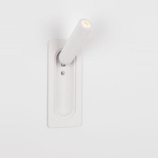 Applique da incasso per comodino camera da letto led 3w 3000k 17cm moderna bianca